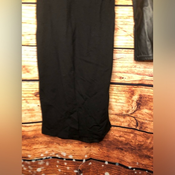 Faux-Leather Surplice Dress - Picture 9 of 16